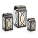 Smart Solar Rogan Candle Lanterns (Set of 3) Black D-M921L-SML-BLK