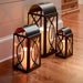 Smart Solar Rogan Candle Lanterns (Set of 3) Black D-M921L-SML-BLK