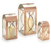 Smart Solar Rogan Candle Lanterns (Set of 3) Rose Gold D-M921L-SML-RG
