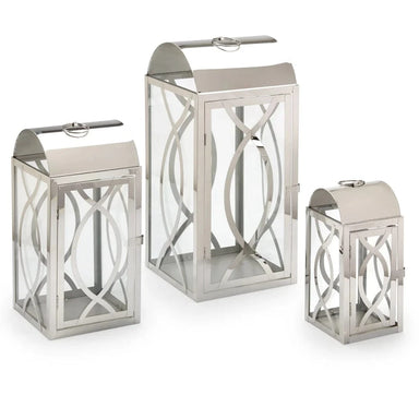 Smart Solar Rogan Candle Lanterns (Set of 3) Stainless Steel D-M921L-SML-SS