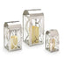 Smart Solar Rogan Candle Lanterns (Set of 3) Stainless Steel D-M921L-SML-SS