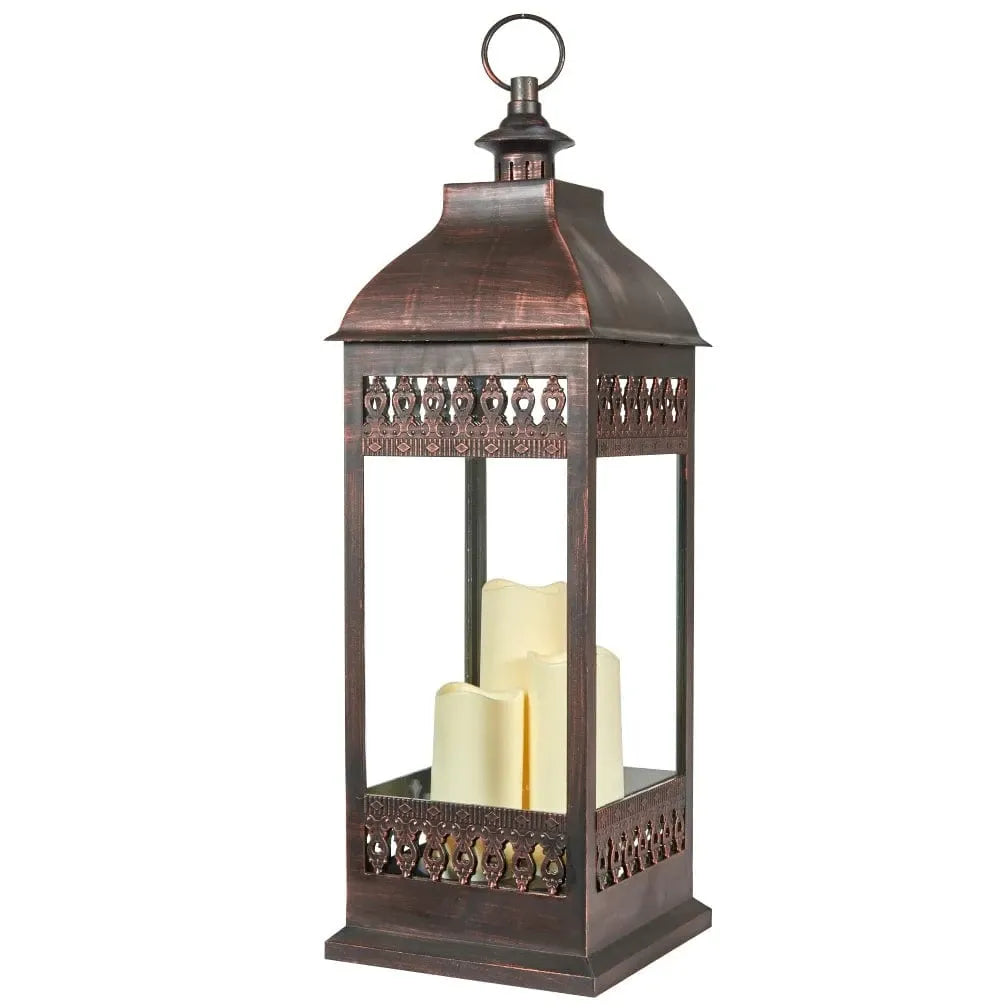 Smart Solar San Nicola Triple LED Candle Lantern - Bronze 28"H 80071 20UNPKD-T