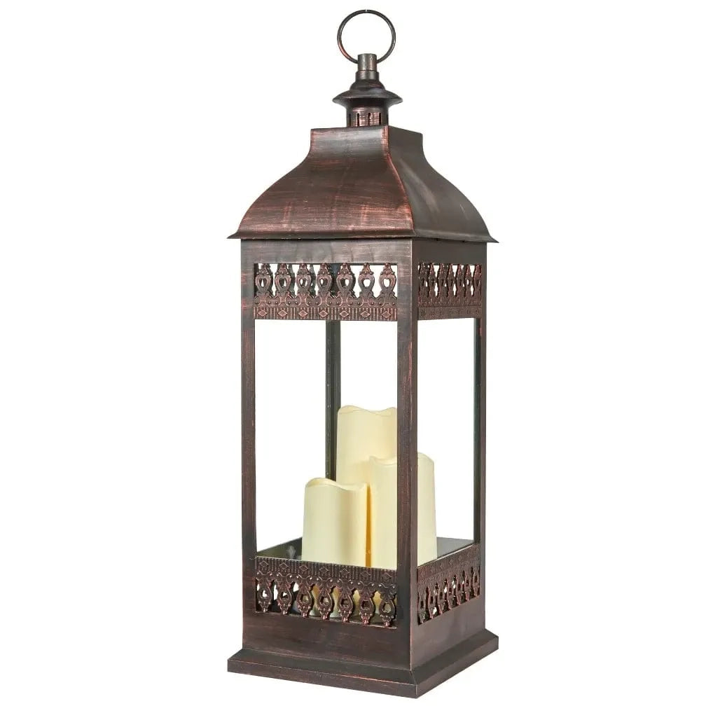 Smart Solar San Nicola Triple LED Candle Lantern - Bronze 28"H 80071 20UNPKD-T