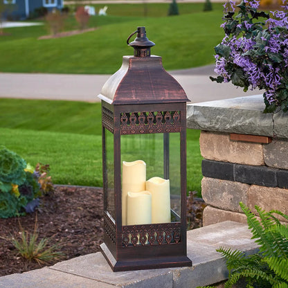 Smart Solar San Nicola Triple LED Candle Lantern - Bronze 28"H 80071 20UNPKD-T