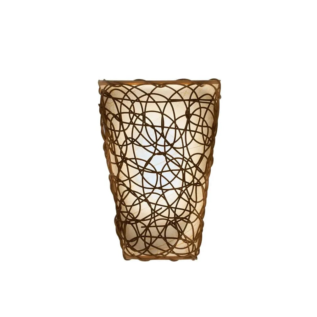 Smart Solar Sconce with White Shade and Black Wicker IEL-2100 20UNPKD-T