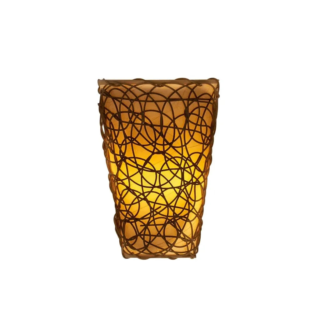 Smart Solar Sconce with White Shade and Black Wicker IEL-2100 20UNPKD-T