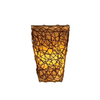 Smart Solar Sconce with White Shade and Black Wicker IEL-2100 20UNPKD-T
