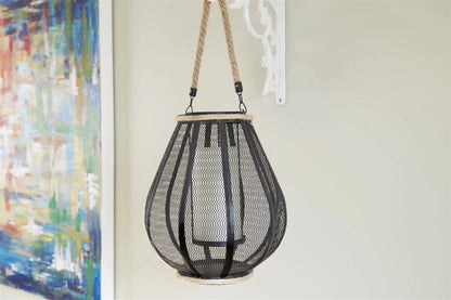 Smart Solar Hanging Light Dahl Candle Lantern with Dancing LED Flame 83012-LF / 9.65" L x 9.65" W x 11.02" H Smart Solar Dahl Candle Lantern with Dancing LED Flame 83012-LF