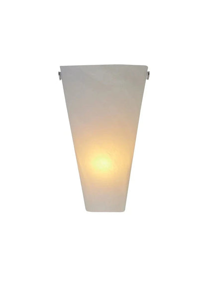 Smart Solar Wall Light Frosted Marble Glass Conical Sconce IEL-4400 / 7"W x 4"D x 10"H Smart Solar Frosted Marble Glass Conical Sconce IEL-4400