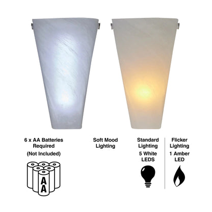 Smart Solar Wall Light Frosted Marble Glass Conical Sconce IEL-4400 / 7"W x 4"D x 10"H Smart Solar Frosted Marble Glass Conical Sconce IEL-4400