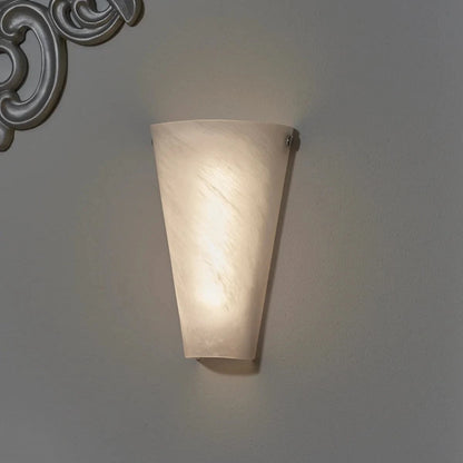 Smart Solar Wall Light Frosted Marble Glass Conical Sconce IEL-4400 / 7"W x 4"D x 10"H Smart Solar Frosted Marble Glass Conical Sconce IEL-4400