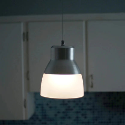 Smart Solar Pendant Light Glass Pendant Light - Silver Chrome Nickel IEL-5778 / 8.5"W x 7"H &amp; 7.75"W x 2"H&nbsp; Smart Solar Glass Pendant Light - Silver Chrome Nickel IEL-5778