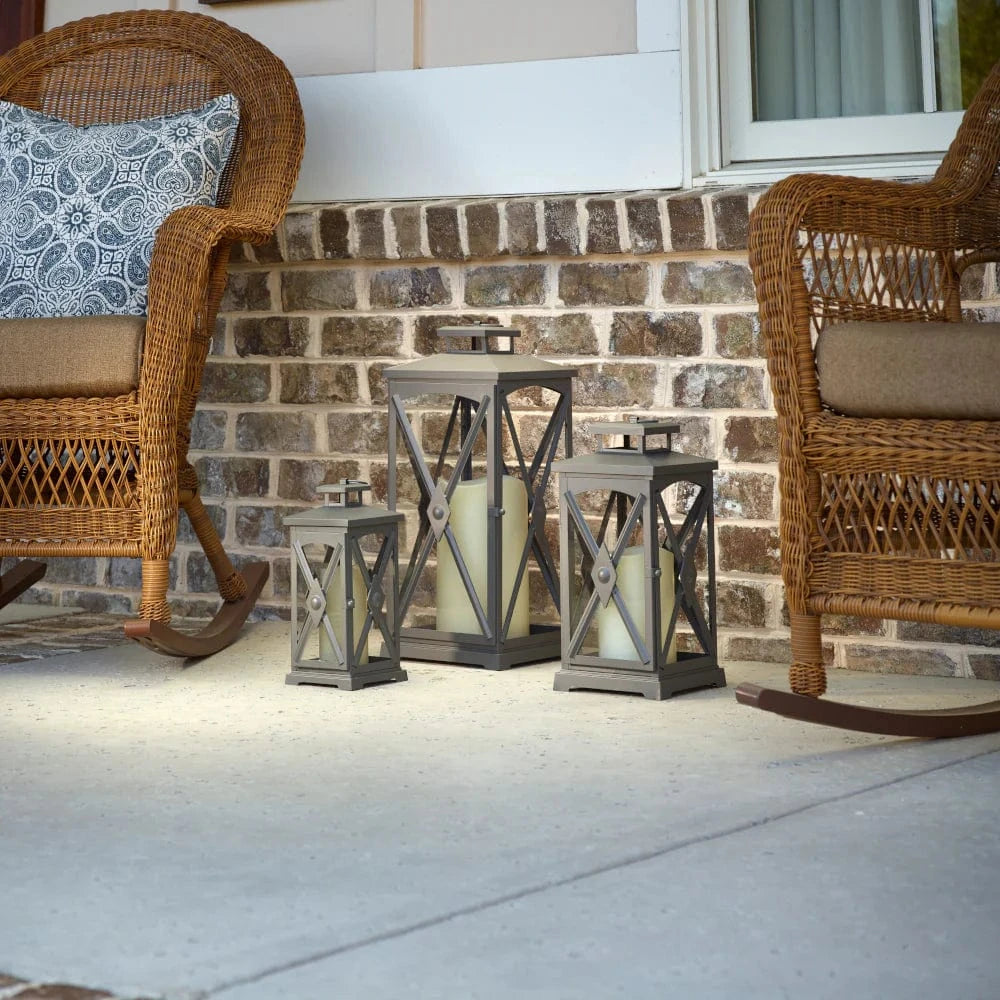 Smart Solar Tabletop Light Smart Solar Miles Candle Lanterns (Set of 3)- Gray D-M924L-SML-GRY