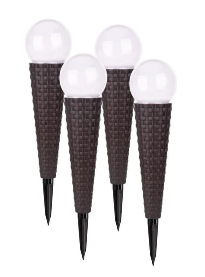 Smart Solar Floor Heater Pella Wicker Solar Pathway Lights - Set of 4 3414WMM4 / 3.94" Dia x 16.93" Smart Solar Pella Wicker Solar Pathway Lights - Set of 4 3414WMM4