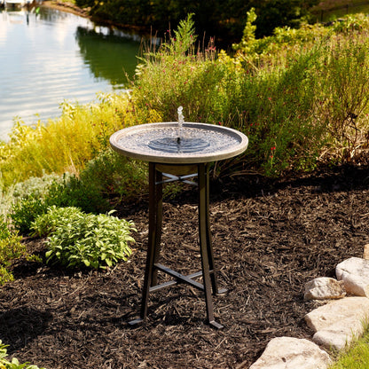 Smart Solar Outdoor Fountains Perello IntelliSOLAR Birdbath with Remote - Distressed Gray 25401024 / 20.5" L x 20.5" W x 28.3" H Smart Solar Perello IntelliSOLAR Birdbath with Remote - Distressed Gray 25401024