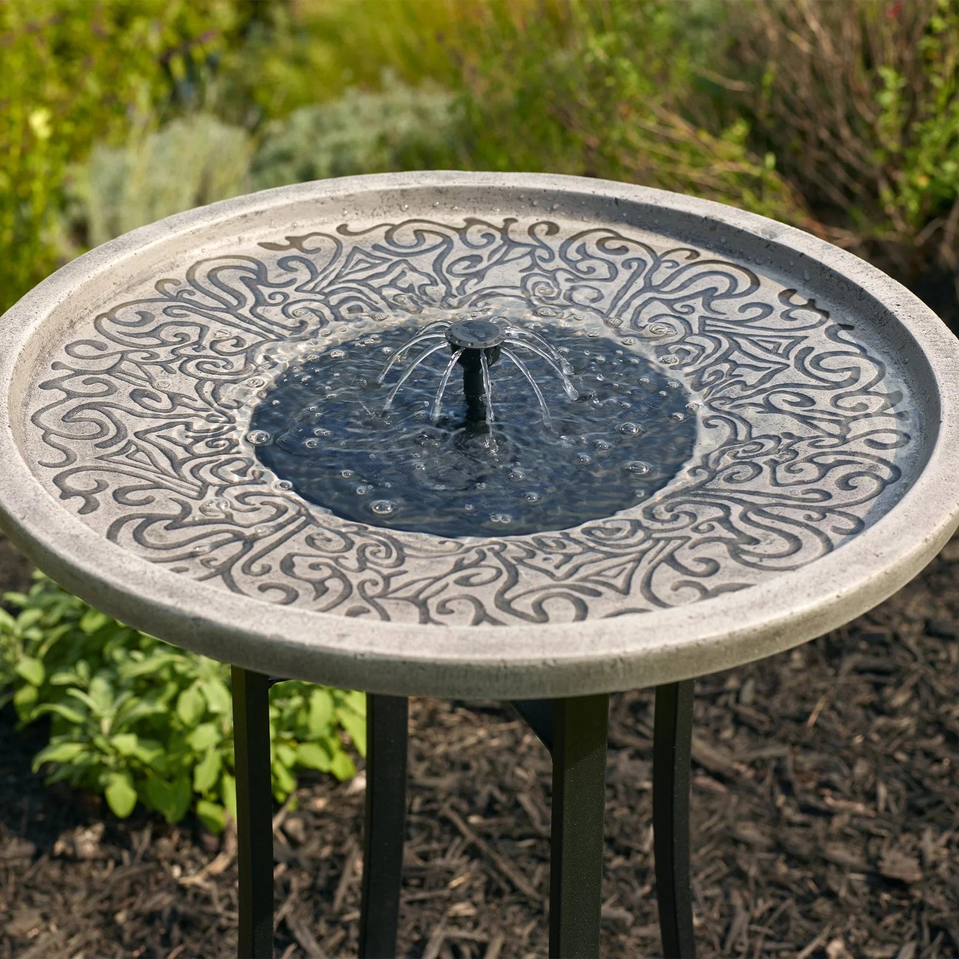 Smart Solar Outdoor Fountains Perello IntelliSOLAR Birdbath with Remote - Distressed Gray 25401024 / 20.5" L x 20.5" W x 28.3" H Smart Solar Perello IntelliSOLAR Birdbath with Remote - Distressed Gray 25401024