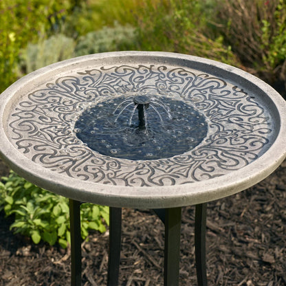 Smart Solar Outdoor Fountains Perello IntelliSOLAR Birdbath with Remote - Distressed Gray 25401024 / 20.5" L x 20.5" W x 28.3" H Smart Solar Perello IntelliSOLAR Birdbath with Remote - Distressed Gray 25401024
