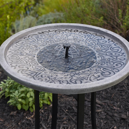 Smart Solar Outdoor Fountains Perello IntelliSOLAR Birdbath with Remote - Distressed Gray 25401024 / 20.5" L x 20.5" W x 28.3" H Smart Solar Perello IntelliSOLAR Birdbath with Remote - Distressed Gray 25401024