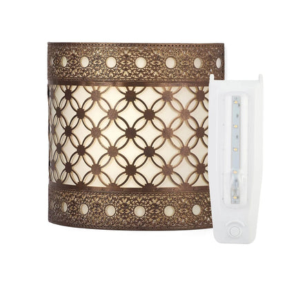 Smart Solar Wall Light Roma Barrel Sconce IEL-2902 / 9.88" L x 3.90" W x 9.87" H Smart Solar Roma Barrel Sconce IEL-2902