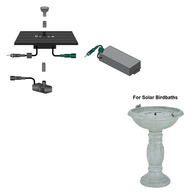 Smart Solar Outdoor Fountains Smart Solar-On-Demand Kit with Battery Pack (for Birdbath or 2Tier Fountain) 20UNPKDT Solar-On-Demand Kit with Battery Pack (for Birdbath Fountain) 2060PKDT