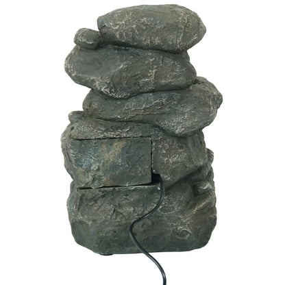 Sunnydaze 10" Stacked Rock Waterfall Fountain with LED Lights DW-35127