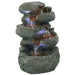 Sunnydaze 10" Stacked Rock Waterfall Fountain with LED Lights DW-35127