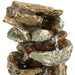 Sunnydaze 10" Tiered Rock & Log Indoor Waterfall Fountain with LED Lights DW-35126