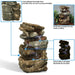Sunnydaze 10" Tiered Rock & Log Indoor Waterfall Fountain with LED Lights DW-35126
