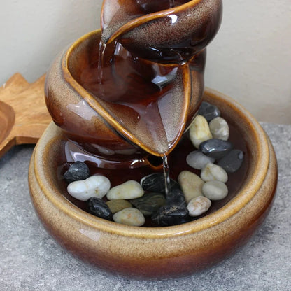 Sunnydaze 10" Tiered Vessels Ceramic Indoor Water Fountain