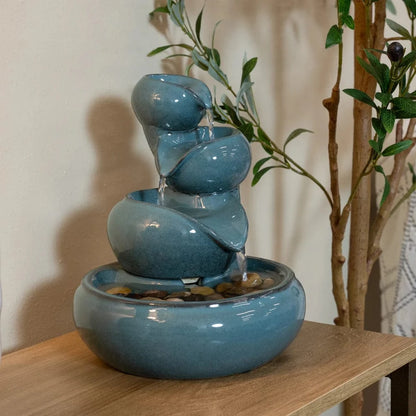 Sunnydaze 10" Tiered Vessels Ceramic Indoor Water Fountain SSS-9531