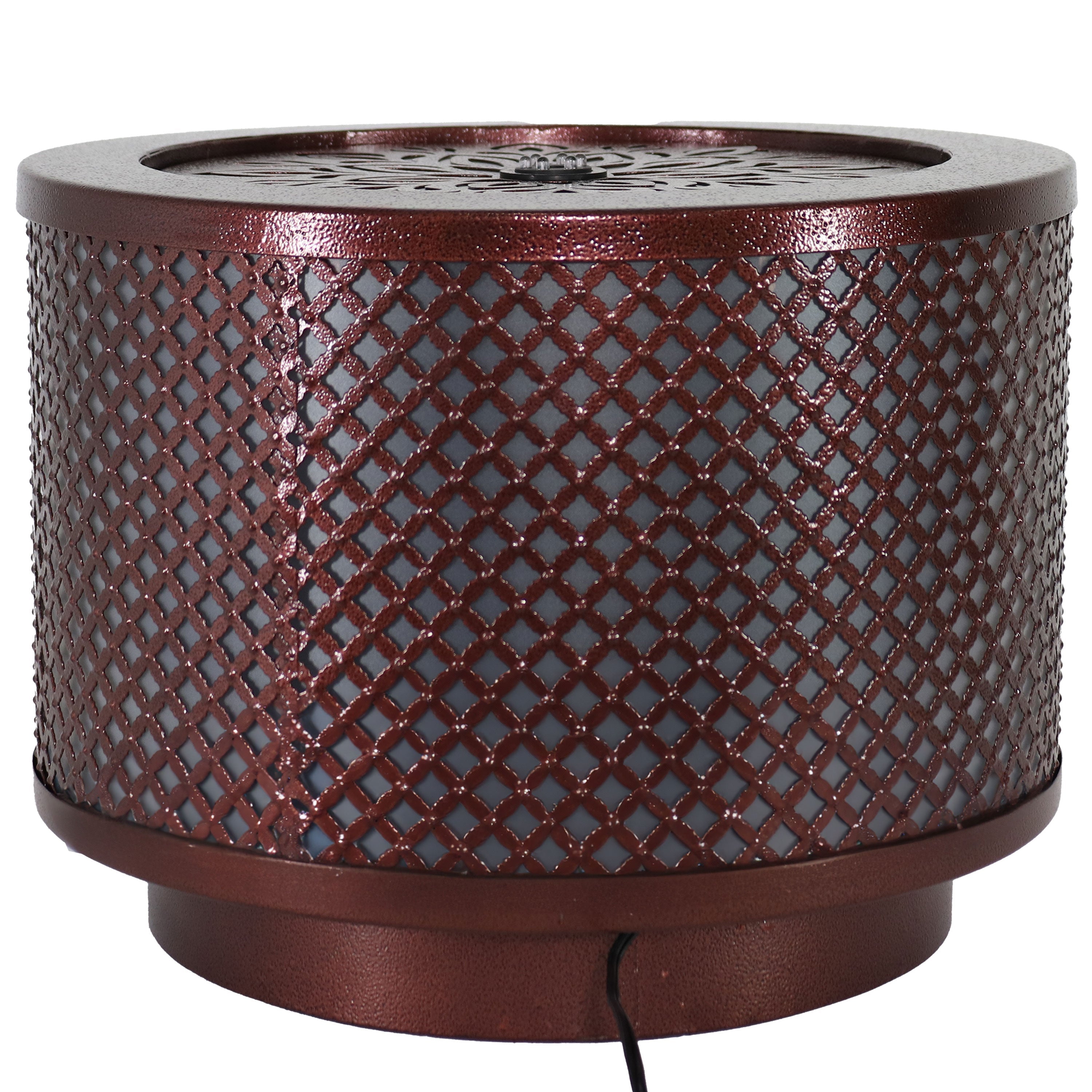 Sunnydaze 11.75" Repeating Diamond Cylinder Iron Outdoor Water Fountain QZC-366