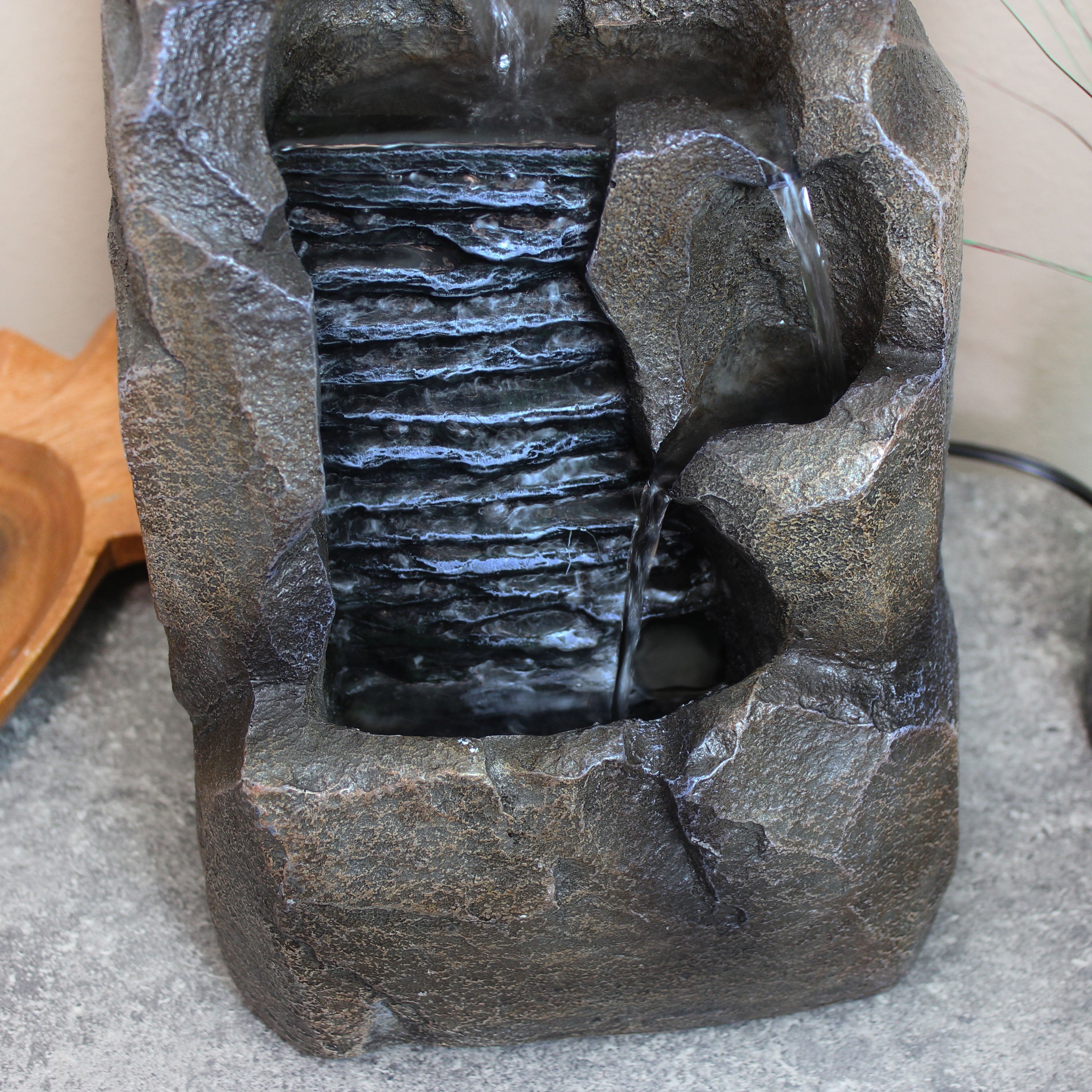 Sunnydaze 11" Stony Rock Waterfall Indoor Tabletop Fountain SSS-671
