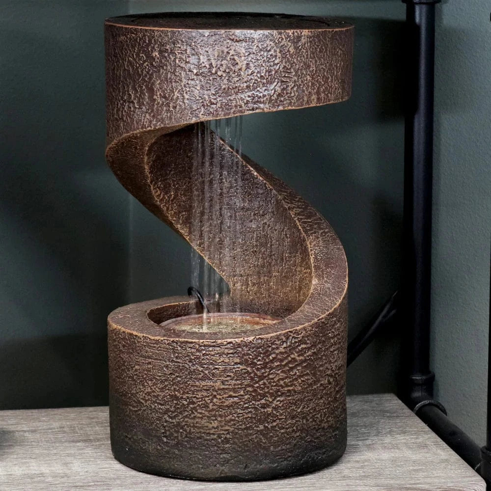Sunnydaze 13" Winding Showers Indoor Waterfall Fountain with LED Light DW-662