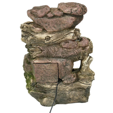 Sunnydaze 14" 5-Step Rock Falls Tabletop Water Fountain with LED Lights DW-34112