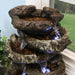 Sunnydaze 14" 5-Step Rock Falls Tabletop Water Fountain with LED Lights DW-34112