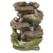 Sunnydaze 14" 5-Step Rock Falls Tabletop Water Fountain with LED Lights DW-34112