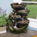 Sunnydaze 14" 5-Step Rock Falls Tabletop Water Fountain with LED Lights DW-34112