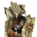 Sunnydaze 14" Cascading Caves Tree Trunk Waterfall Fountain with LED Lights DW-35114