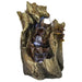 Sunnydaze 14" Cascading Caves Tree Trunk Waterfall Fountain with LED Lights DW-35114
