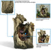 Sunnydaze 14" Cascading Caves Tree Trunk Waterfall Fountain with LED Lights DW-35114