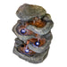 Sunnydaze 15" 6-Tier Stone Falls Indoor Tabletop Fountain with LED Light DW-34107