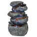Sunnydaze 15" 6-Tier Stone Falls Indoor Tabletop Fountain with LED Light DW-34107