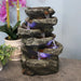 Sunnydaze 15" 6-Tier Stone Falls Indoor Tabletop Fountain with LED Light DW-34107