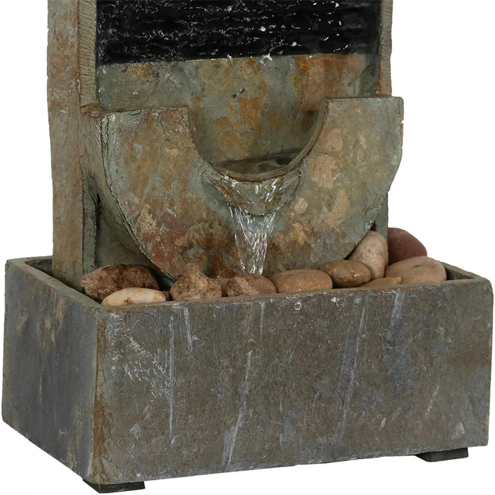 Sunnydaze 16" Half Moon Slate Indoor Water Fountain GSI-859