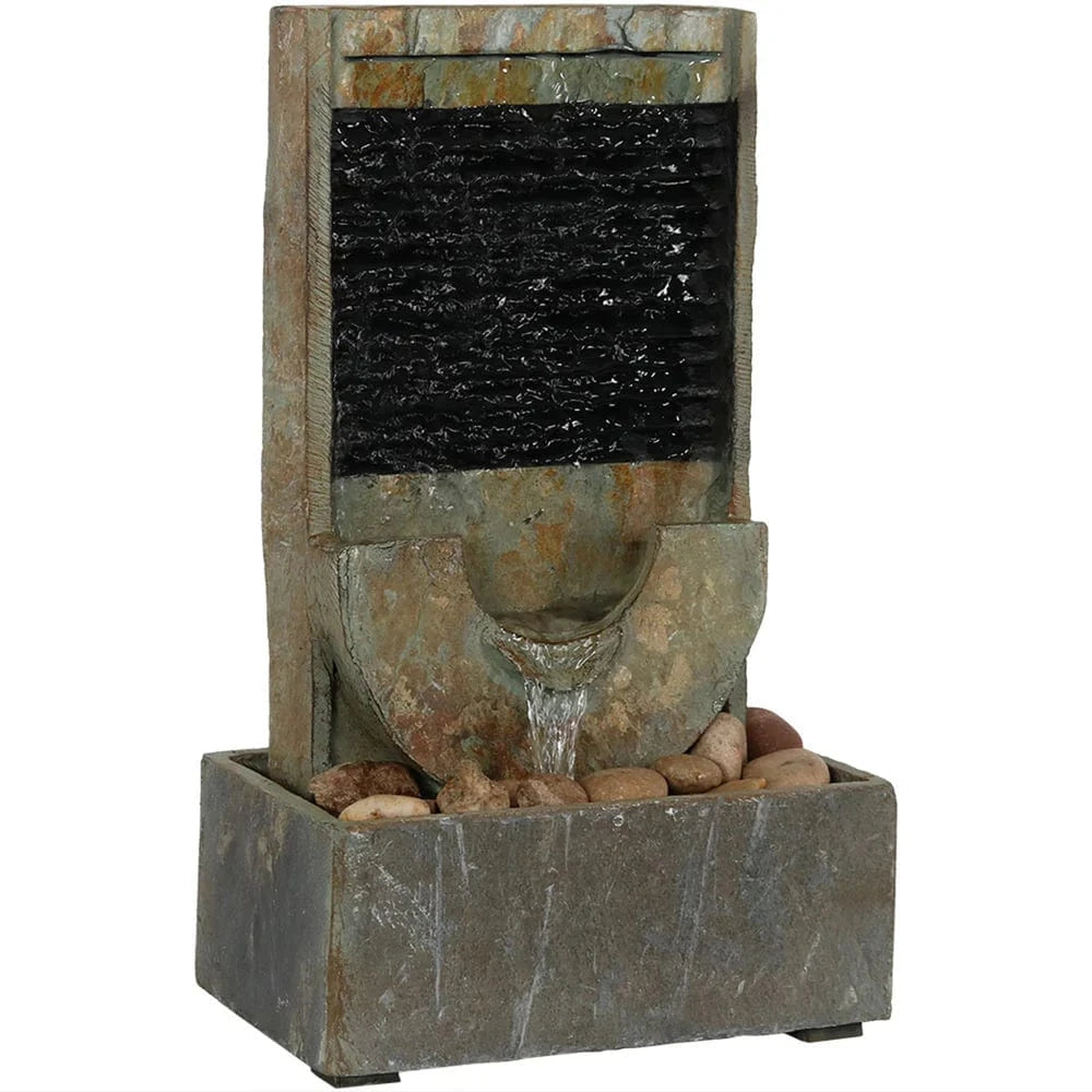 Sunnydaze 16" Half Moon Slate Indoor Water Fountain GSI-859