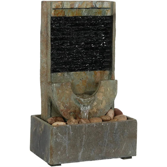 Sunnydaze 16" Half Moon Slate Indoor Water Fountain GSI-859
