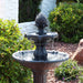 Sunnydaze 2-Tier Pineapple 46" Solar Fountain with Battery Backup