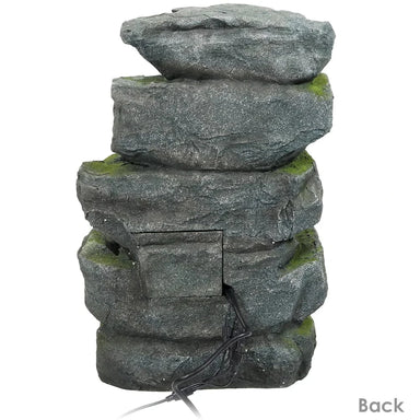 Sunnydaze 23" H Outdoor Electric Tiered Stone Waterfall with LED Lights DW-34061