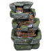 Sunnydaze 23" H Outdoor Electric Tiered Stone Waterfall with LED Lights DW-34061