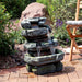 Sunnydaze 23" H Outdoor Electric Tiered Stone Waterfall with LED Lights DW-34061